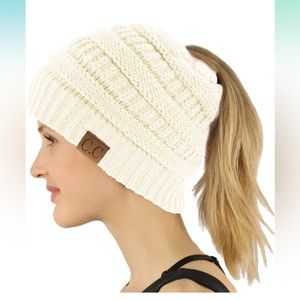 C.C Exclusives Knit Ponytail Beanie